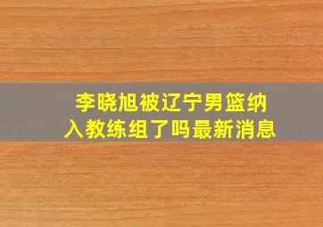 李晓旭被辽宁男篮纳入教练组了吗最新消息