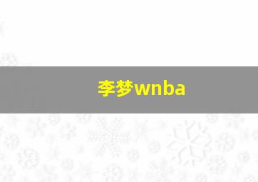 李梦wnba