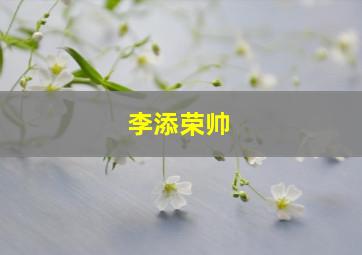 李添荣帅