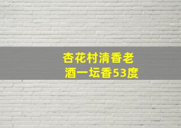 杏花村清香老酒一坛香53度