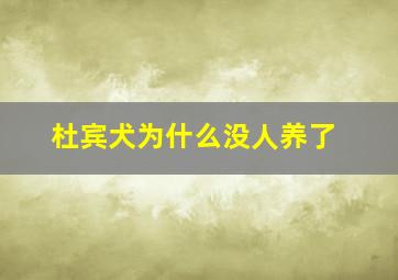 杜宾犬为什么没人养了