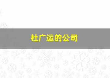 杜广运的公司