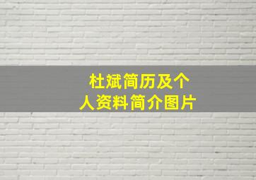 杜斌简历及个人资料简介图片