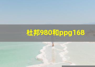 杜邦980和ppg168