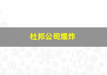 杜邦公司爆炸