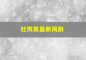 杜雨宸最新网剧