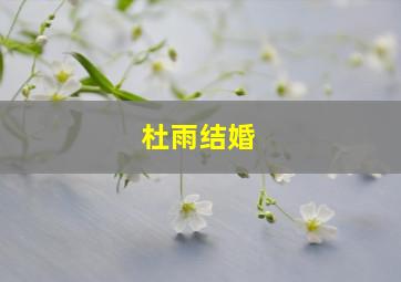 杜雨结婚