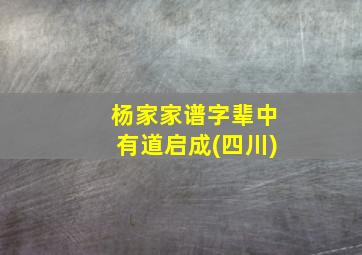 杨家家谱字辈中有道启成(四川)