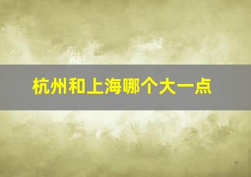 杭州和上海哪个大一点