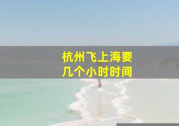 杭州飞上海要几个小时时间