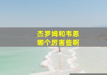 杰罗姆和韦恩哪个厉害些啊