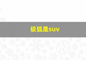 极狐是suv