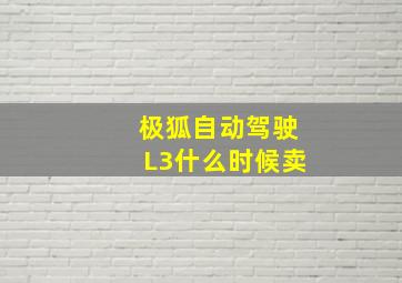 极狐自动驾驶L3什么时候卖