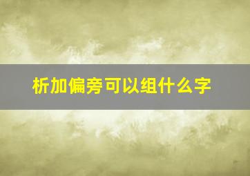 析加偏旁可以组什么字