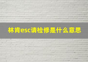 林肯esc请检修是什么意思