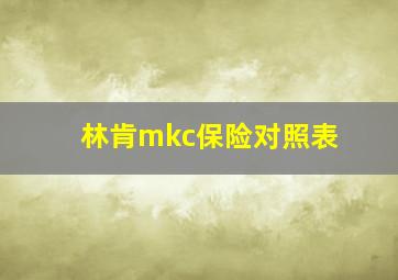 林肯mkc保险对照表