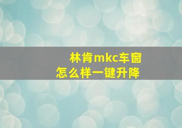 林肯mkc车窗怎么样一键升降