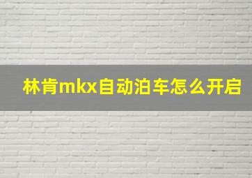 林肯mkx自动泊车怎么开启