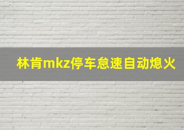 林肯mkz停车怠速自动熄火