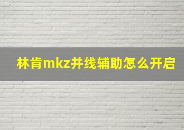 林肯mkz并线辅助怎么开启