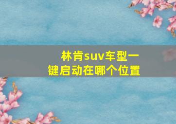 林肯suv车型一键启动在哪个位置