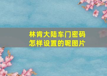 林肯大陆车门密码怎样设置的呢图片