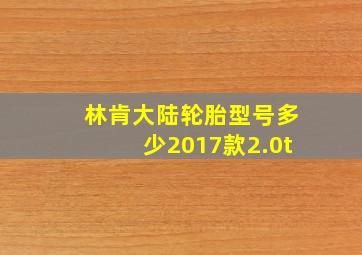 林肯大陆轮胎型号多少2017款2.0t