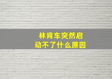 林肯车突然启动不了什么原因