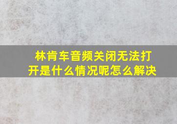 林肯车音频关闭无法打开是什么情况呢怎么解决