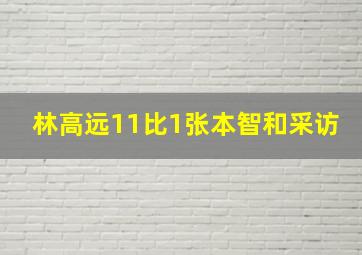 林高远11比1张本智和采访