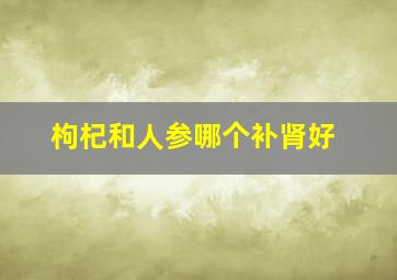 枸杞和人参哪个补肾好