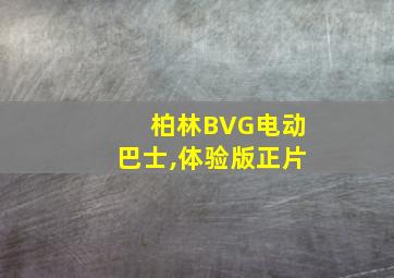 柏林BVG电动巴士,体验版正片