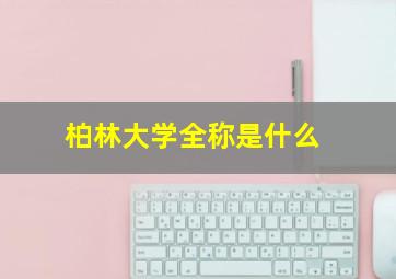 柏林大学全称是什么