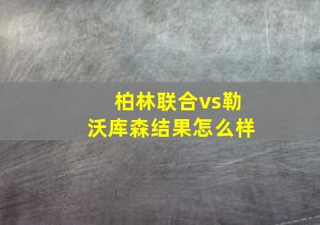 柏林联合vs勒沃库森结果怎么样