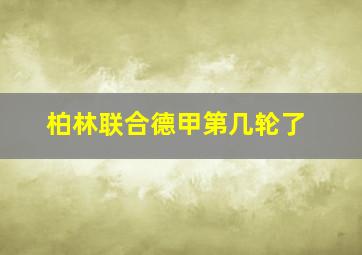 柏林联合德甲第几轮了