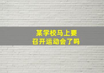 某学校马上要召开运动会了吗