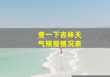 查一下吉林天气预报情况表