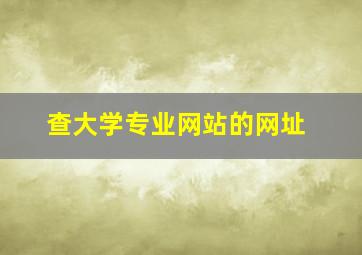 查大学专业网站的网址