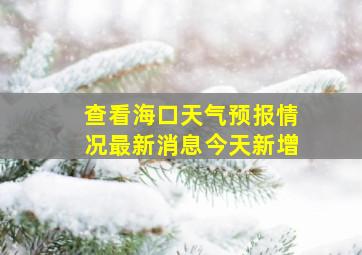 查看海口天气预报情况最新消息今天新增