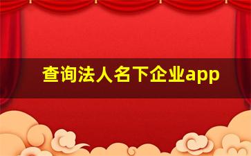 查询法人名下企业app