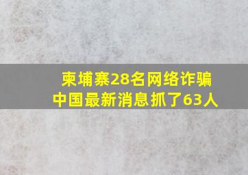 柬埔寨28名网络诈骗中国最新消息抓了63人