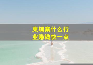 柬埔寨什么行业赚钱快一点