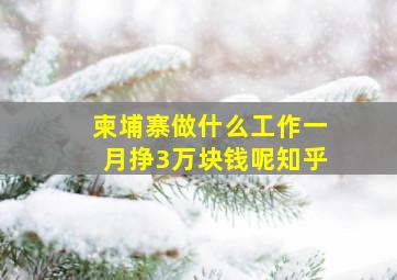 柬埔寨做什么工作一月挣3万块钱呢知乎