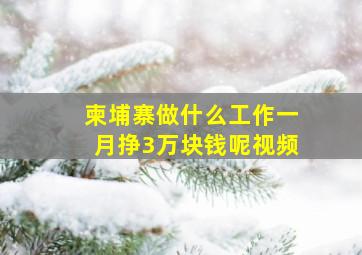 柬埔寨做什么工作一月挣3万块钱呢视频