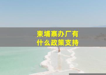 柬埔寨办厂有什么政策支持