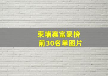 柬埔寨富豪榜前30名单图片