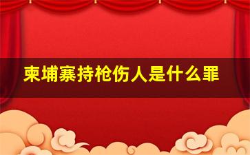 柬埔寨持枪伤人是什么罪