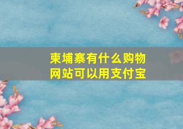 柬埔寨有什么购物网站可以用支付宝