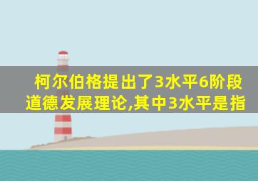 柯尔伯格提出了3水平6阶段道德发展理论,其中3水平是指