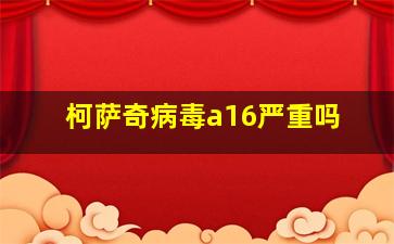 柯萨奇病毒a16严重吗